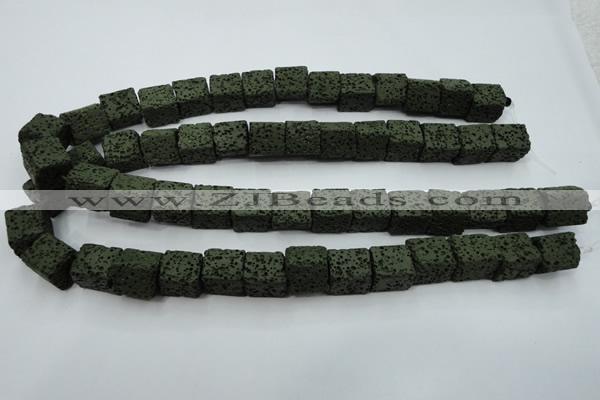 CLV391 15.5 inches 12*13*15mm cuboid dyed lava beads wholesale