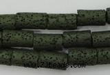 CLV393 15.5 inches 8*14mm tube dyed lava beads wholesale