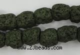 CLV395 15.5 inches 13*13mm nuggets dyed lava beads wholesale