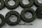 CLV409 15.5 inches 8*20mm donut dyed lava beads wholesale