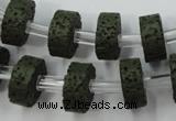 CLV410 15.5 inches 6*15mm tyre dyed lava beads wholesale