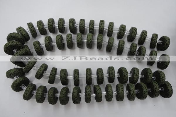 CLV411 15.5 inches 7*20mm tyre dyed lava beads wholesale