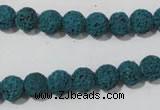 CLV452 15.5 inches 8mm round dyed blue lava beads wholesale