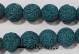 CLV454 15.5 inches 12mm round dyed blue lava beads wholesale