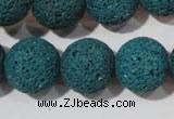 CLV457 15.5 inches 18mm round dyed blue lava beads wholesale