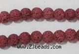 CLV468 15.5 inches 8mm round dyed red lava beads wholesale