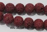 CLV469 15.5 inches 10mm round dyed red lava beads wholesale