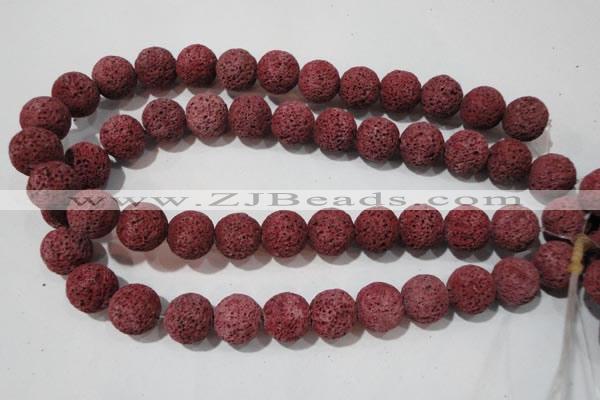 CLV471 15.5 inches 14mm round dyed red lava beads wholesale