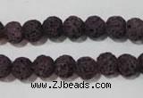 CLV476 15.5 inches 8mm round dyed purple lava beads wholesale