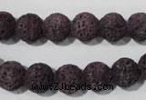 CLV477 15.5 inches 10mm round dyed purple lava beads wholesale