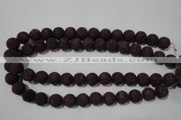 CLV479 15.5 inches 14mm round dyed purple lava beads wholesale