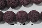 CLV480 15.5 inches 16mm round dyed purple lava beads wholesale