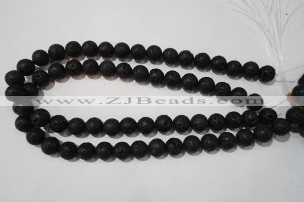 CLV486 15.5 inches 12mm round black lava beads wholesale