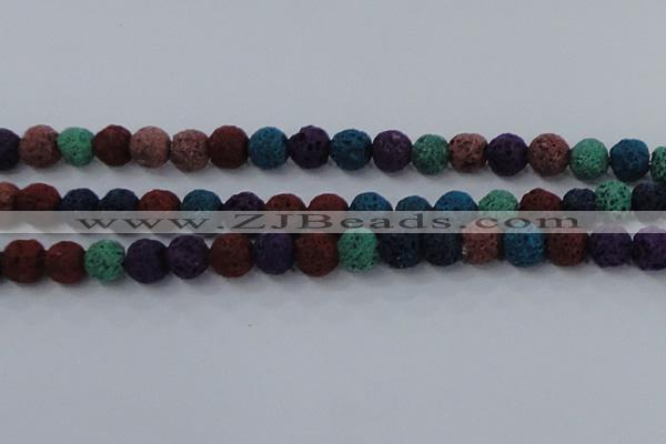 CLV522 15.5 inches 8mm round mixed lava beads wholesale