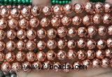 CLV533 15.5 inches 6mm round plated lava beads wholesale