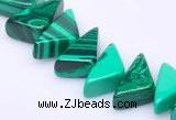 CMA12 7*8*16mm triangle imitate malachite beads Wholesale