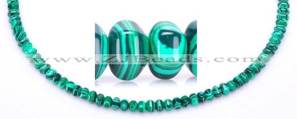 CMA15 4*6mm roundel imitate malachite gemstone beads Wholesale