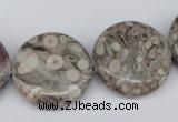 CMB12 15.5 inches 25mm flat round natural medical stone beads