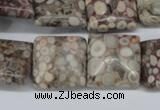 CMB21 15.5 inches 18*18mm square natural medical stone beads