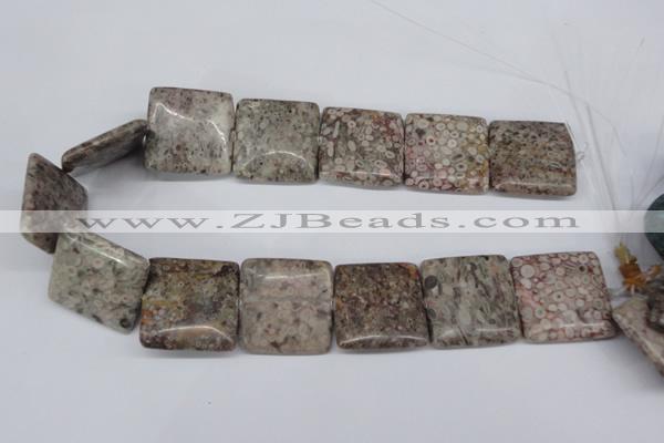 CMB24 15.5 inches 30*30mm square natural medical stone beads