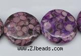 CMB32 15.5 inches 25mm flat round dyed natural medical stone beads