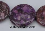 CMB33 15.5 inches 30mm flat round dyed natural medical stone beads