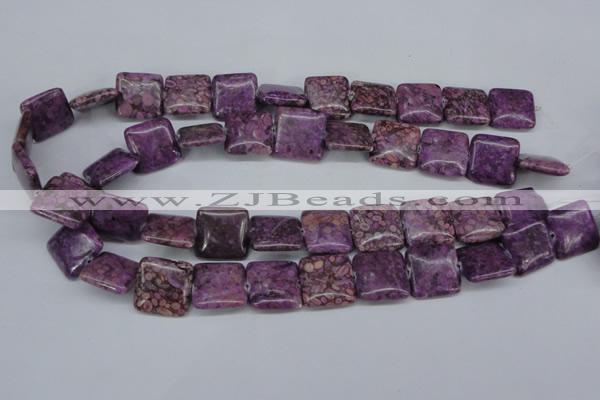 CMB39 15.5 inches 18*18mm square dyed natural medical stone beads