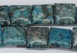 CMB52 15.5 inches 16*16mm square dyed natural medical stone beads