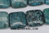 CMB54 15.5 inches 20*20mm square dyed natural medical stone beads
