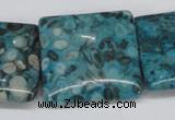 CMB55 15.5 inches 30*30mm square dyed natural medical stone beads