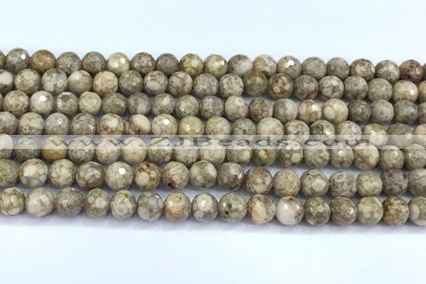 CMB60 15 inches 6mm faceted round medical stone beads