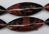 CME01 15.5 inches 15*40mm marquise mahogany obsidian beads