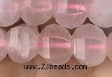 CME201 15.5 inches 7*9mm - 8*10mm pumpkin rose quartz beads