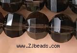 CME212 15.5 inches 7*9mm - 8*10mm pumpkin smoky quartz beads