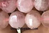 CME234 15.5 inches 10*11mm - 10*12mm pumpkin Madagascar rose quartz beads