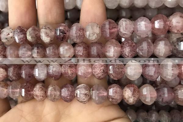 CME238 15.5 inches 10*11mm - 10*12mm pumpkin strawberry quartz beads