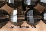 CME242 15.5 inches 10*11mm - 10*12mm pumpkin smoky quartz beads