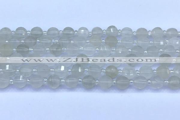 CME342 15 inches 8mm pumpkin white jade beads