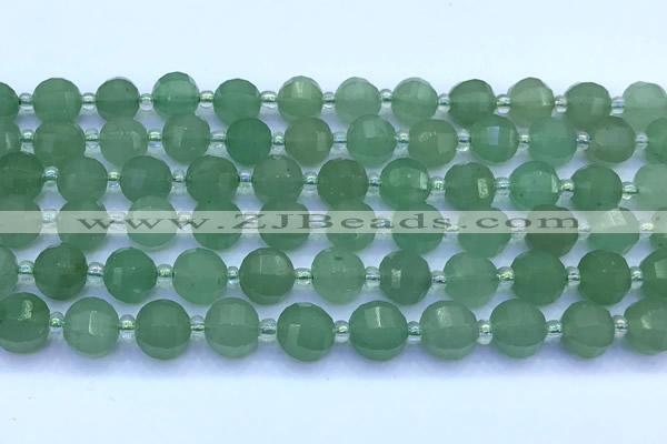 CME350 15 inches 8mm pumpkin green aventurine beads