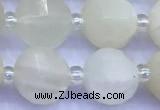 CME357 15 inches 10mm pumpkin white moonstone beads