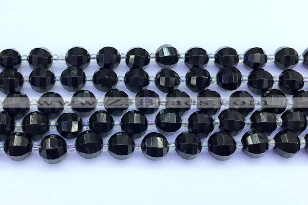 CME375 15 inches 10mm pumpkin black agate beads