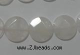 CME50 15.5 inches 15mm faceted coin rose quartz gemstone beads
