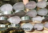 CME505 12 inches 18*28mm - 20*30mm flat teardrop rose quartz beads