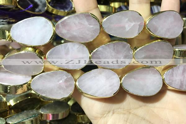 CME506 12 inches 18*28mm - 20*30mm flat teardrop rose quartz beads