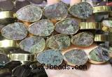 CME512 12 inches 18*28mm - 20*30mm flat teardrop bronze green stone beads