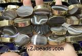 CME516 12 inches 18*28mm - 20*30mm oval banded agate beads