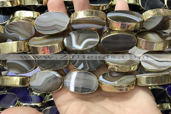 CME516 12 inches 18*28mm - 20*30mm oval banded agate beads