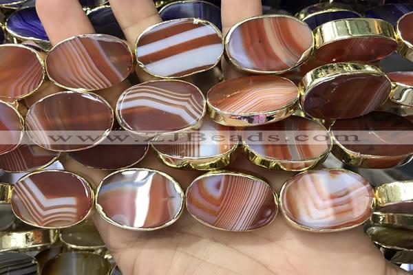 CME519 12 inches 18*28mm - 20*30mm oval banded agate beads