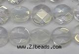 CME60 15.5 inches 10mm faceted coin plated white crystal beads