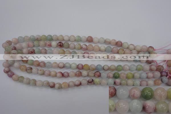 CMG112 15.5 inches 8mm round natural morganite beads wholesale